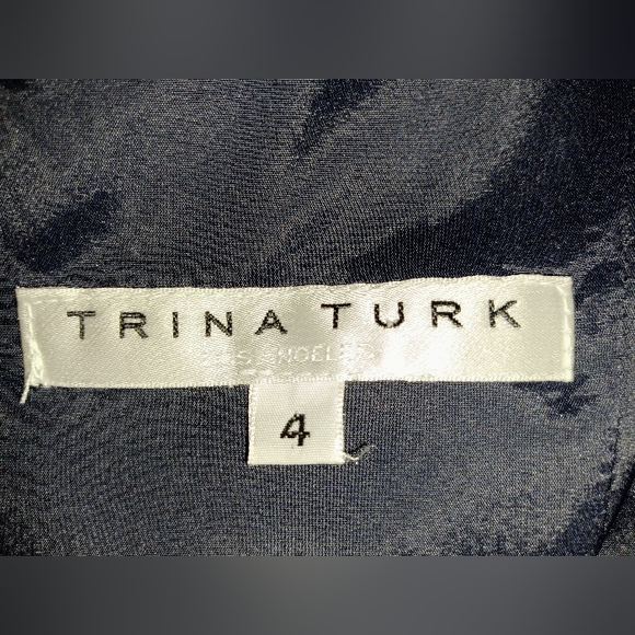 Trina Turk Navy Women's Spaghetti Strap Wide Leg Cropped Jumpsuit Size 4 - Picture 5 of 5